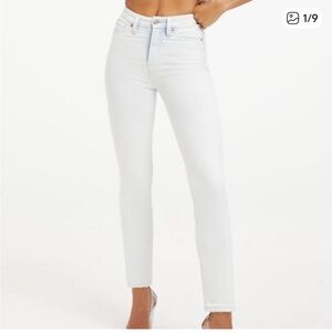 Good American Light Blue Skinny Jeans Classic High Rise Deep V Yoke Size 12